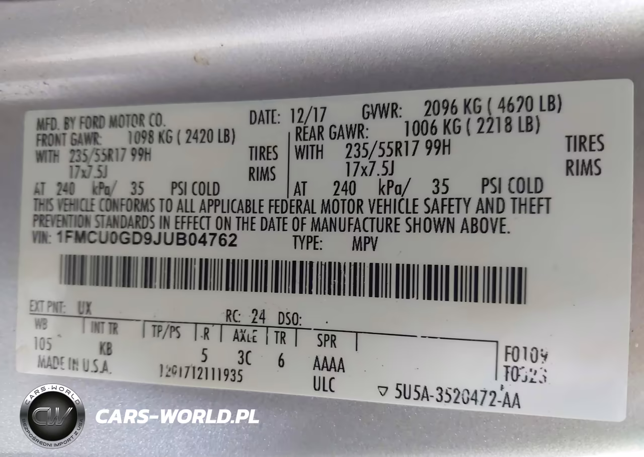 2018 Ford Escape Se VIN:1FMCU0GD9JUB04762 - 9