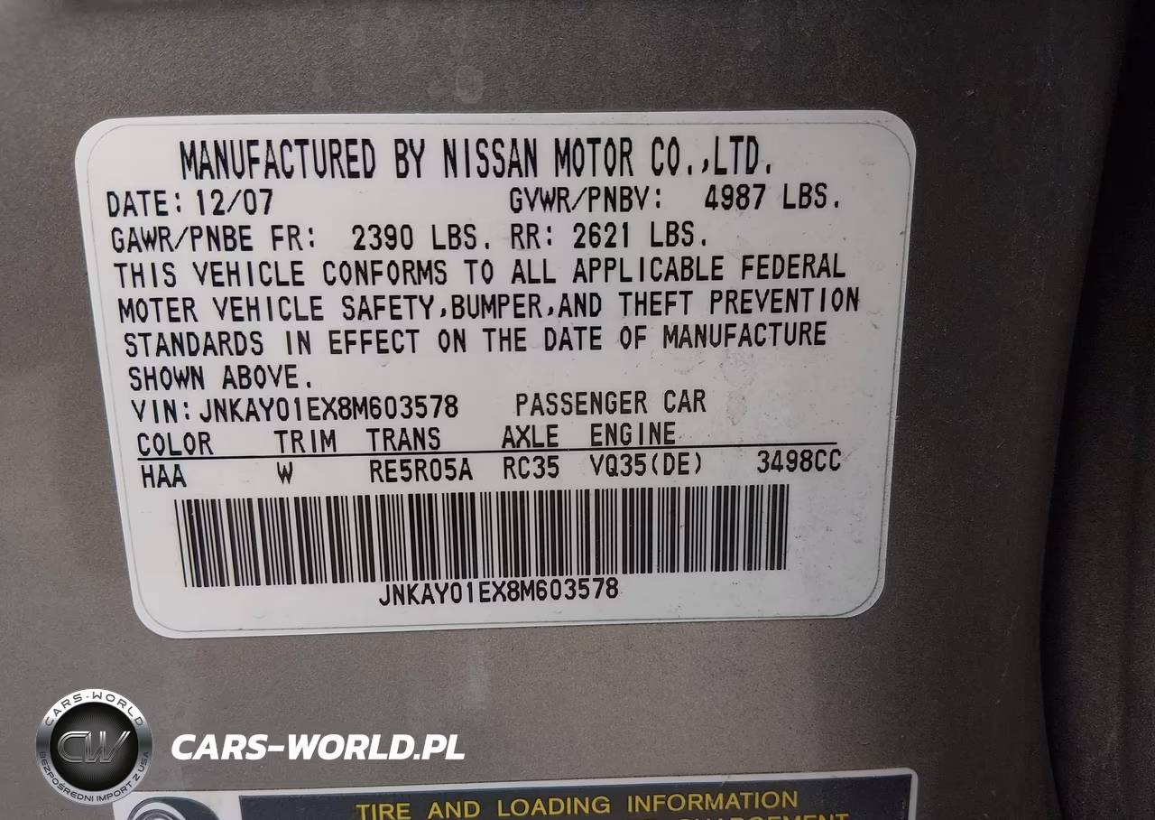 2008 Infiniti M35 VIN:JNKAY01EX8M603578 - 9
