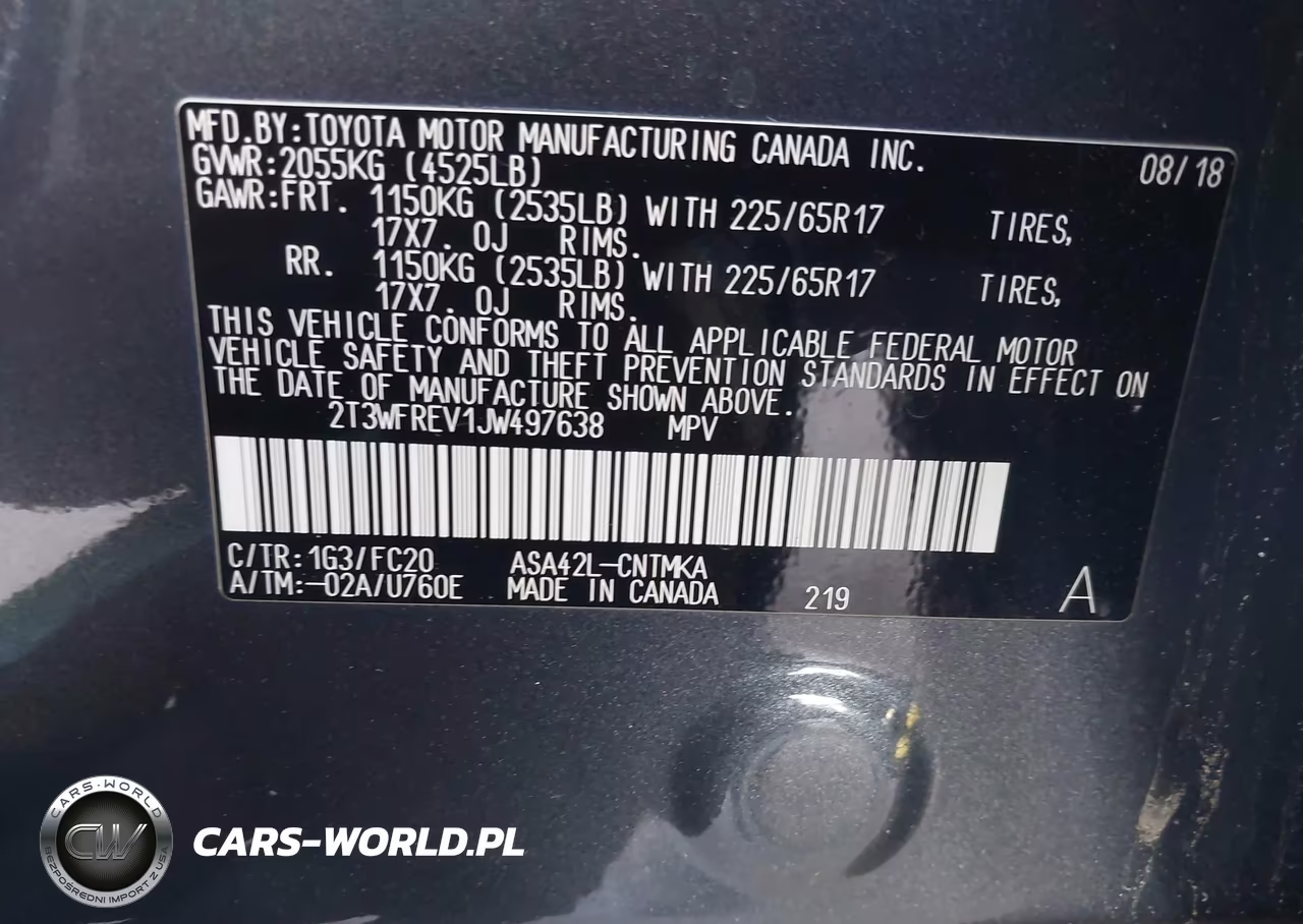 2018 Toyota Rav4 Xle VIN:2T3WFREV1JW497638 - 9