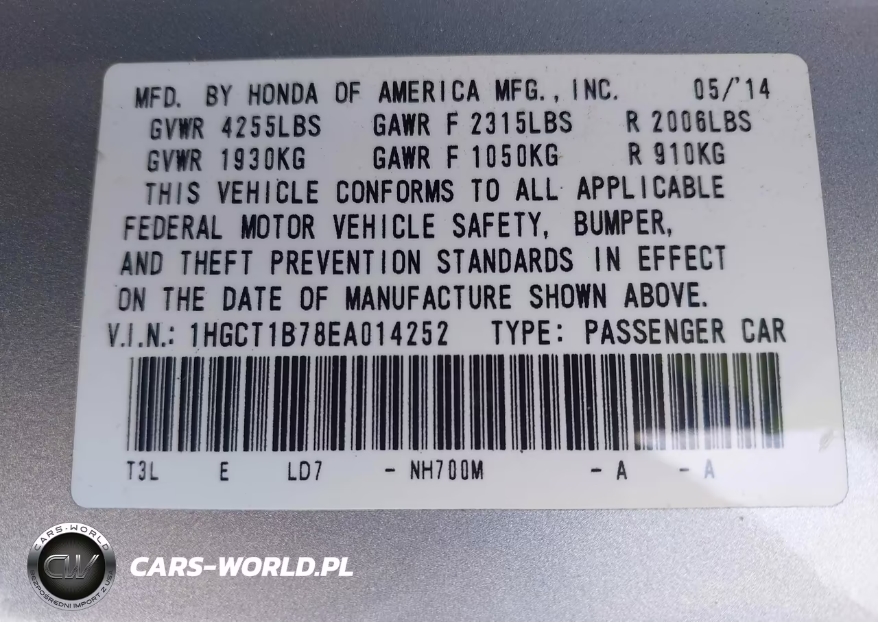 2014 Honda Accord Ex VIN:1HGCT1B78EA014252 - 9
