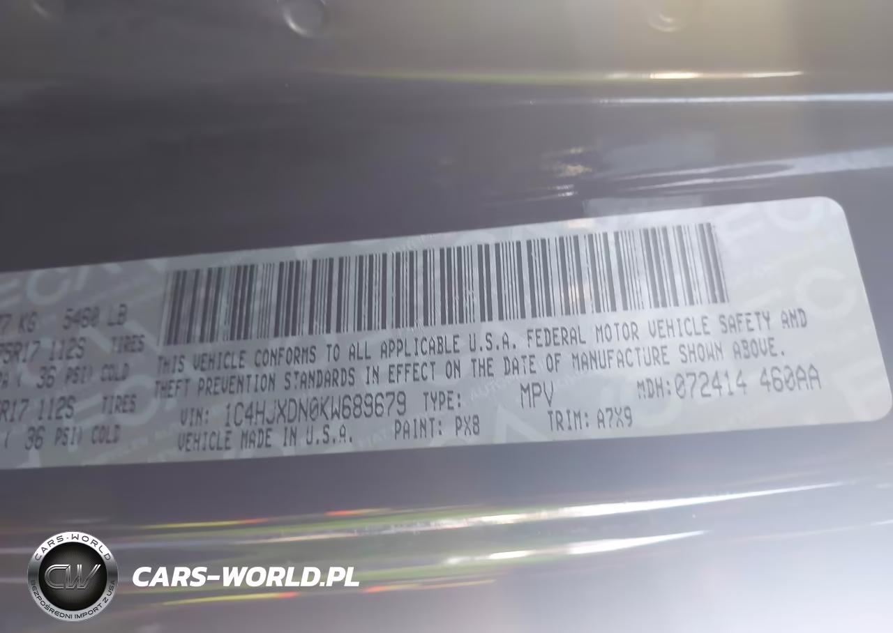 2019 Jeep Wrangler Unlimited Sport S 4X4 VIN:1C4HJXDN0KW689679 - 9