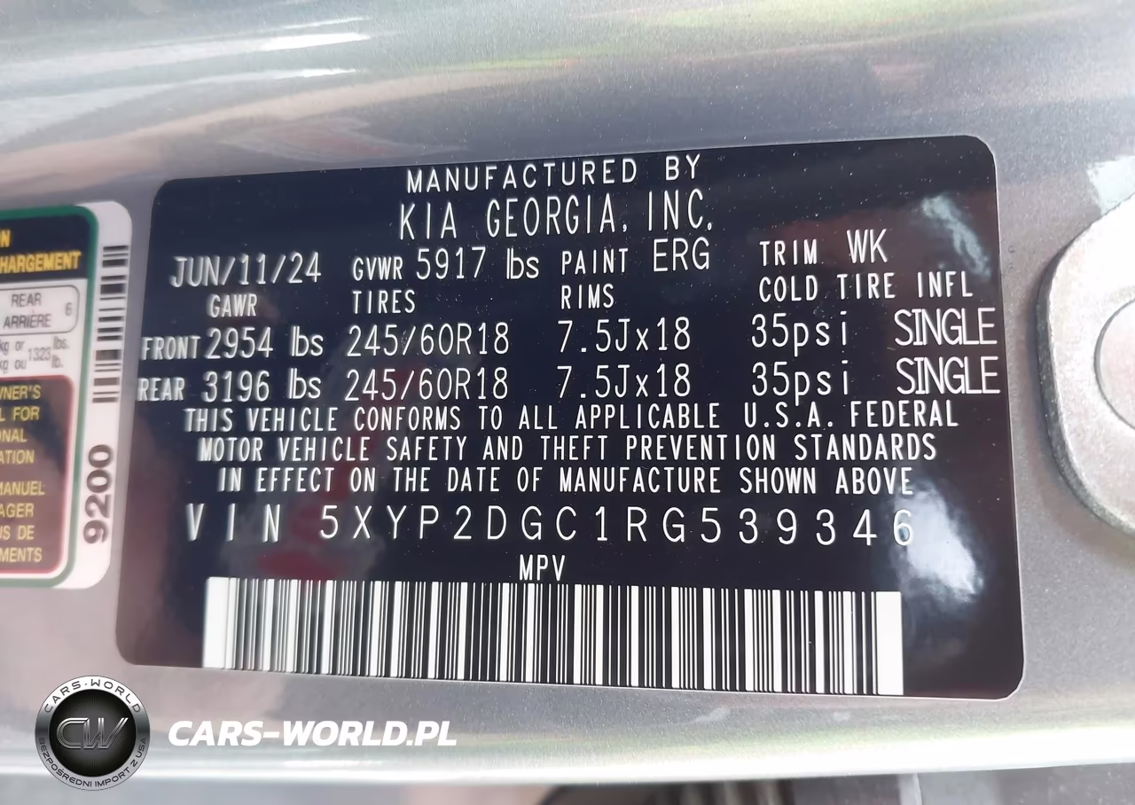 2024 Kia Telluride Lx VIN:5XYP2DGC1RG539346 - 9