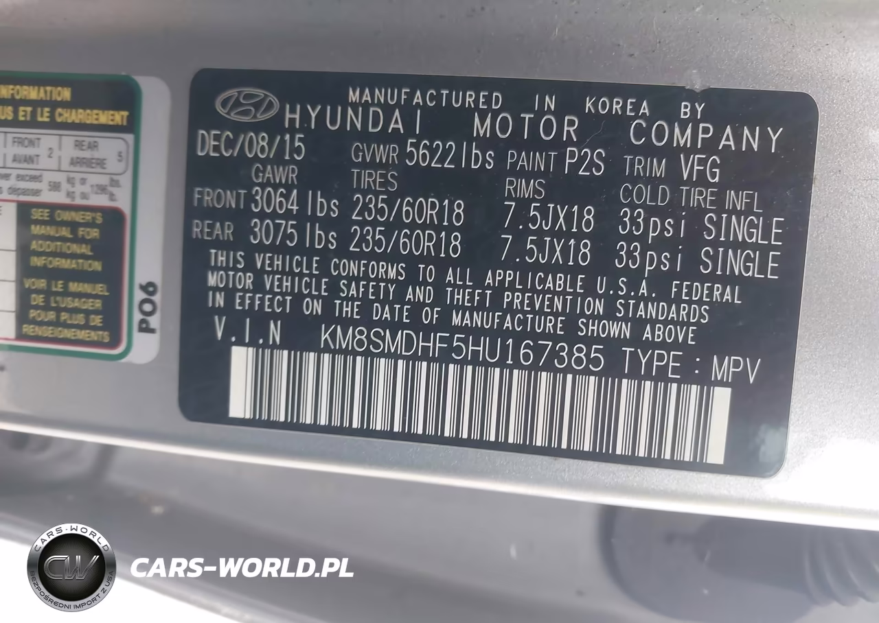 2017 Hyundai Santa Fe Se VIN:KM8SMDHF5HU167385 - 9