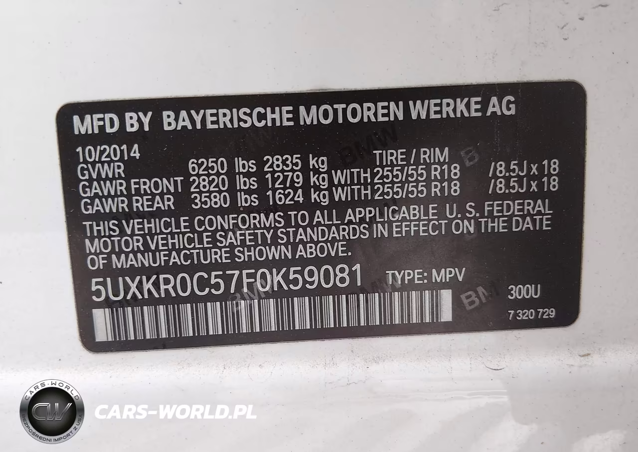 2015 BMW X5 xDrive35I VIN:5UXKR0C57F0K59081 - 9