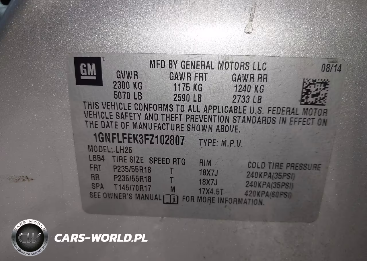 2015 Chevrolet Equinox 1Lt VIN:1GNFLFEK3FZ102807 - 9