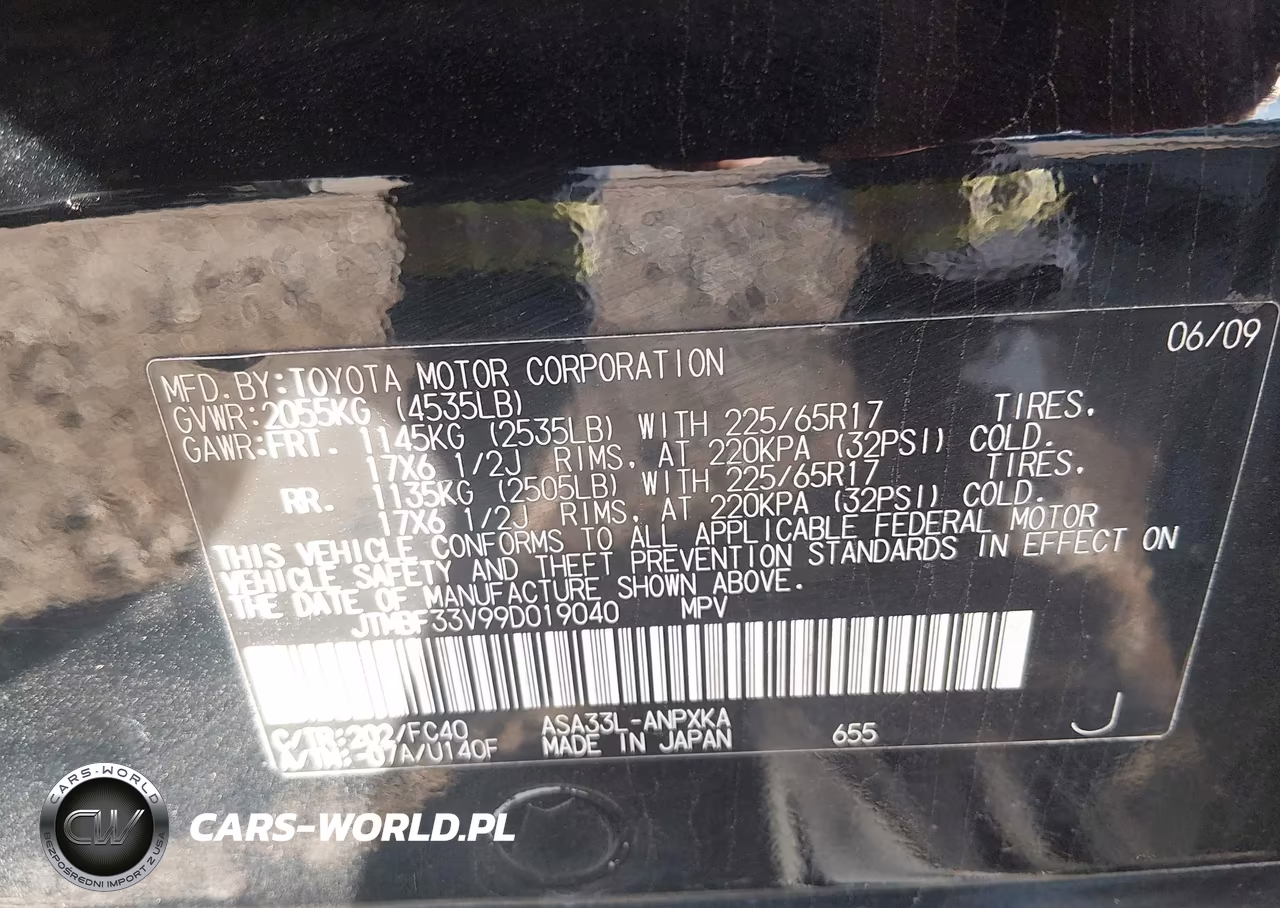 2009 Toyota Rav4 VIN:JTMBF33V99D019040 - 9