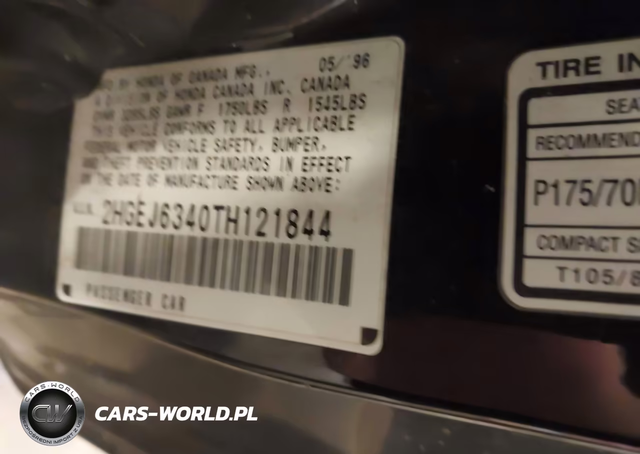 1996 Honda Civic Dx VIN:2HGEJ6340TH121844 - 9