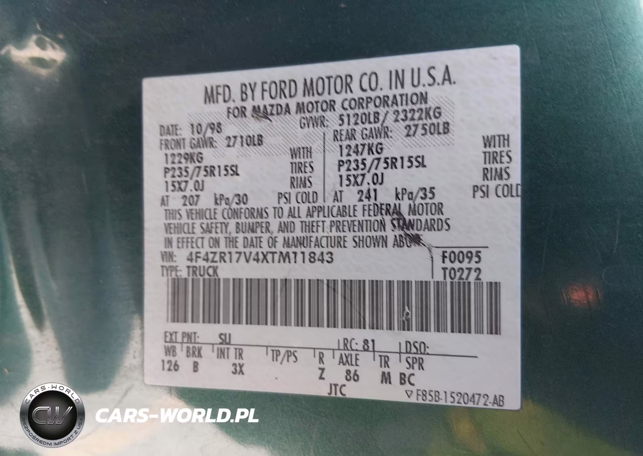 1999 Mazda B3000 Se VIN:4F4ZR17V4XTM11843 - 9