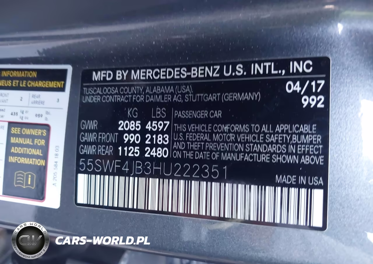 2017 Mercedes-Benz C 300 VIN:55SWF4JB3HU222351 - 9