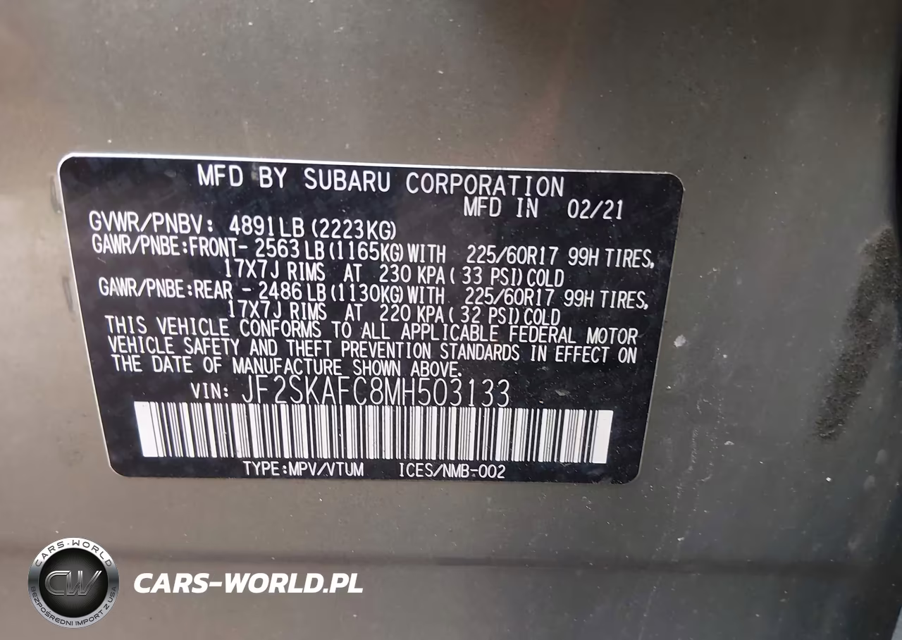 2021 Subaru Forester Premium VIN:JF2SKAFC8MH503133 - 9