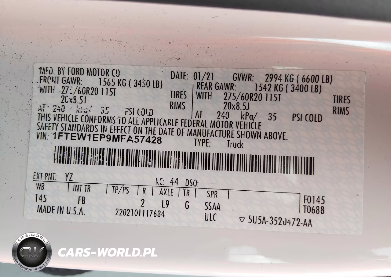 2021 Ford F-150 Xlt VIN:1FTEW1EP9MFA57428 - 9