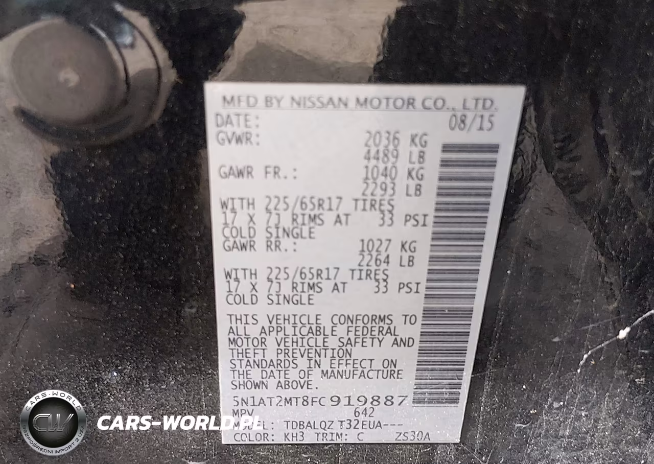 2015 Nissan Rogue Sv VIN:5N1AT2MT8FC919887 - 9