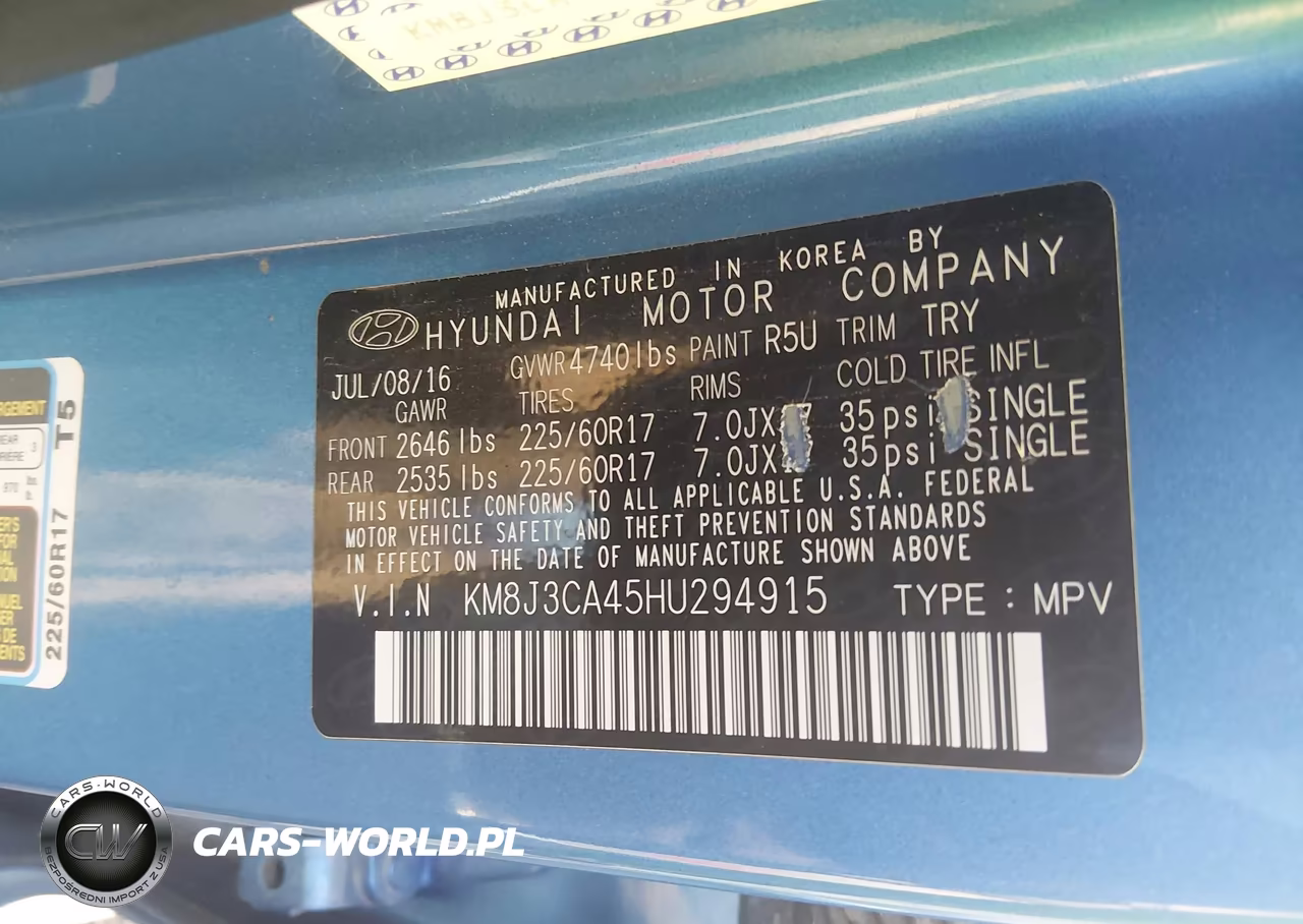 2017 Hyundai Tucson Se VIN:KM8J3CA45HU294915 - 9