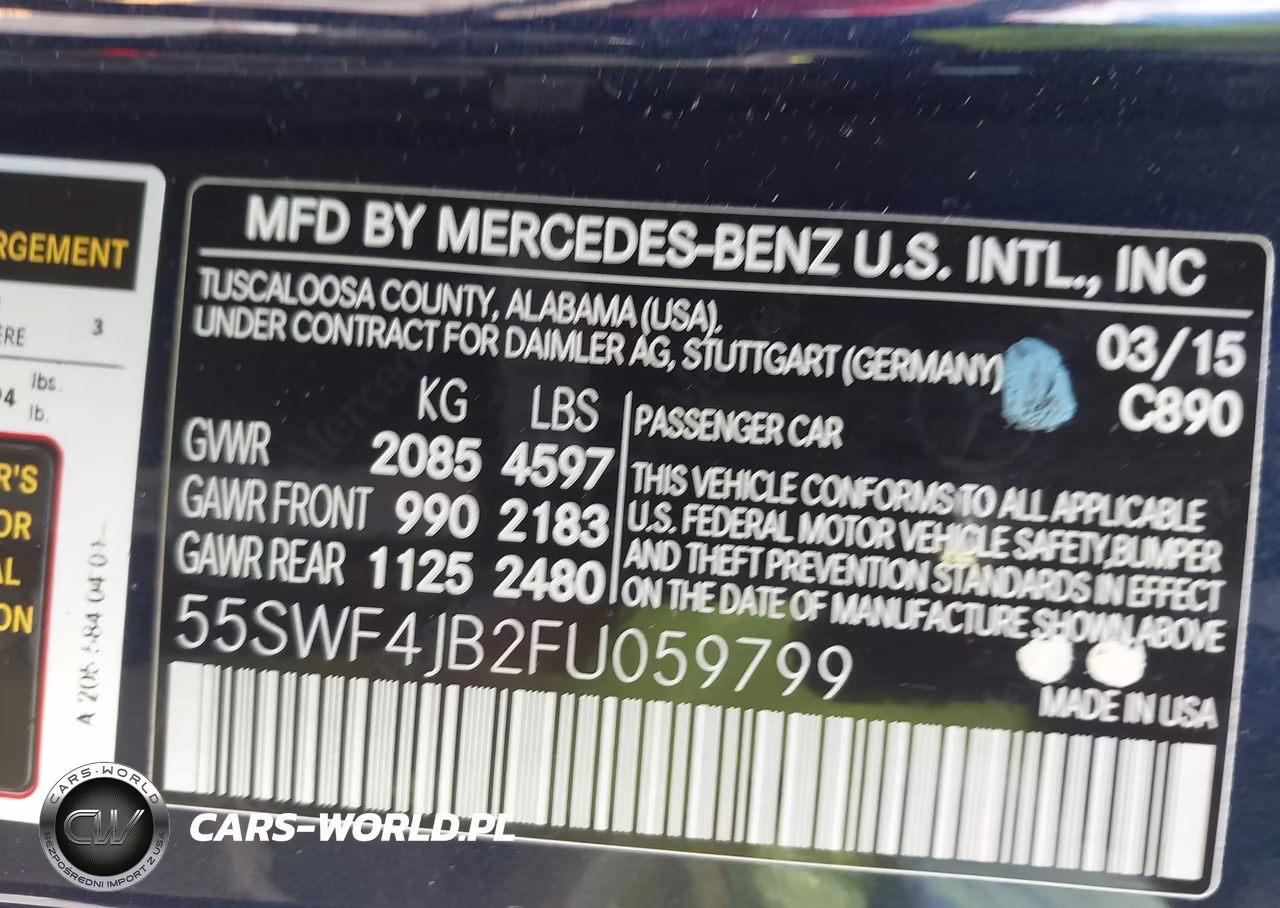 2015 Mercedes-Benz C 300 VIN:55SWF4JB2FU059799 - 9
