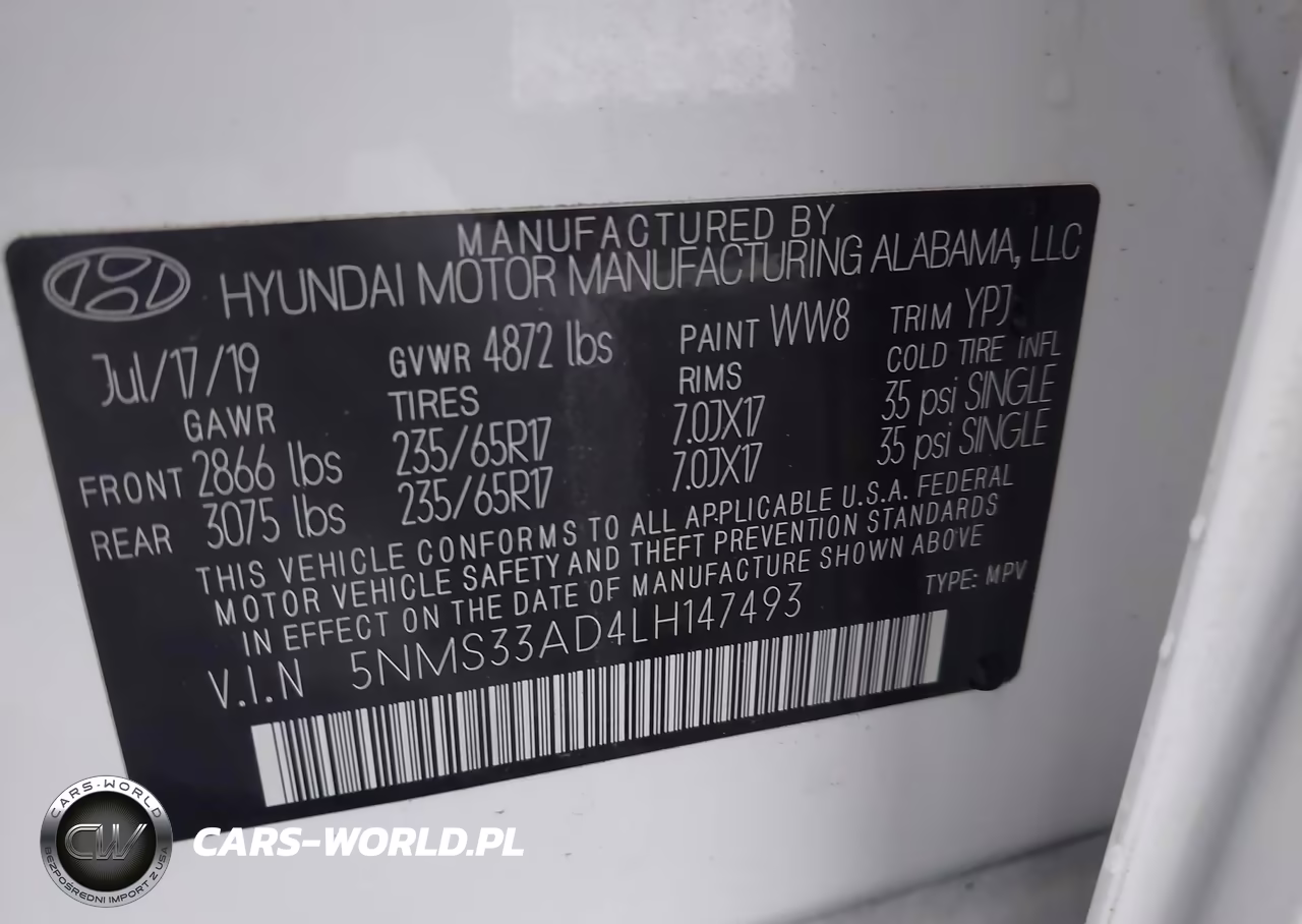 2020 Hyundai Santa Fe Sel VIN:5NMS33AD4LH147493 - 9