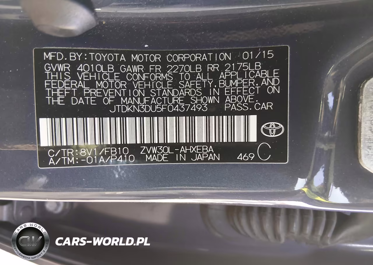 2015 Toyota Prius Three VIN:JTDKN3DU5F0437493 - 9