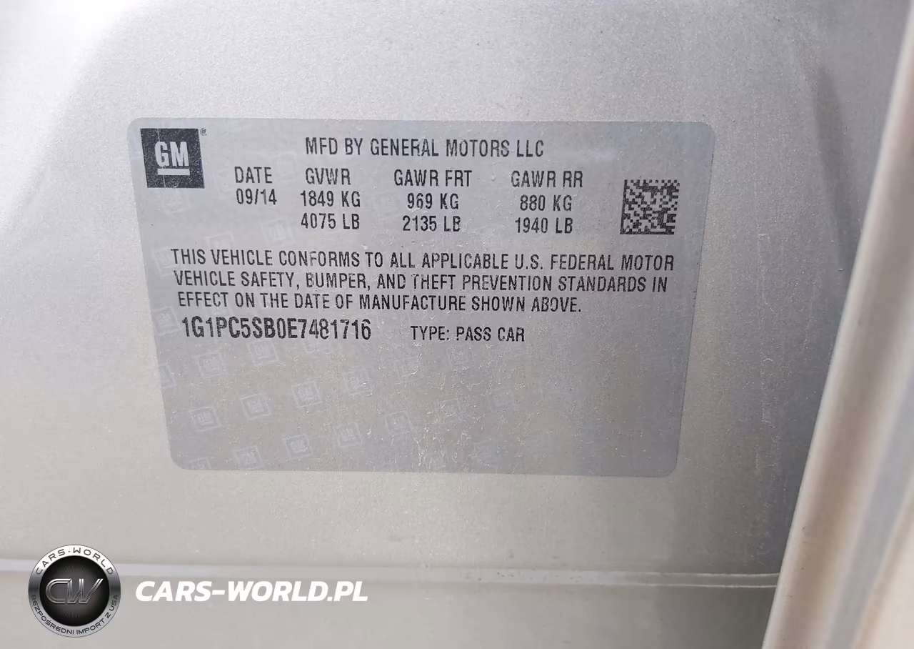 2014 Chevrolet Cruze 1Lt Auto VIN:1G1PC5SB0E7481716 - 9
