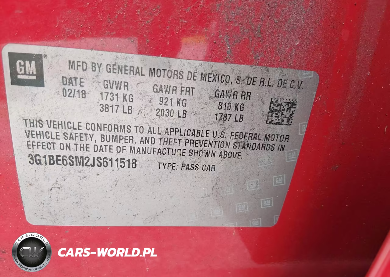 2018 Chevrolet Cruze Lt Auto VIN:3G1BE6SM2JS611518 - 9