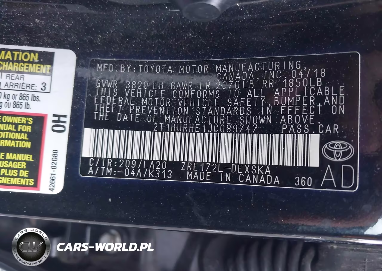 2018 Toyota Corolla Xse VIN:2T1BURHE1JC089747 - 9