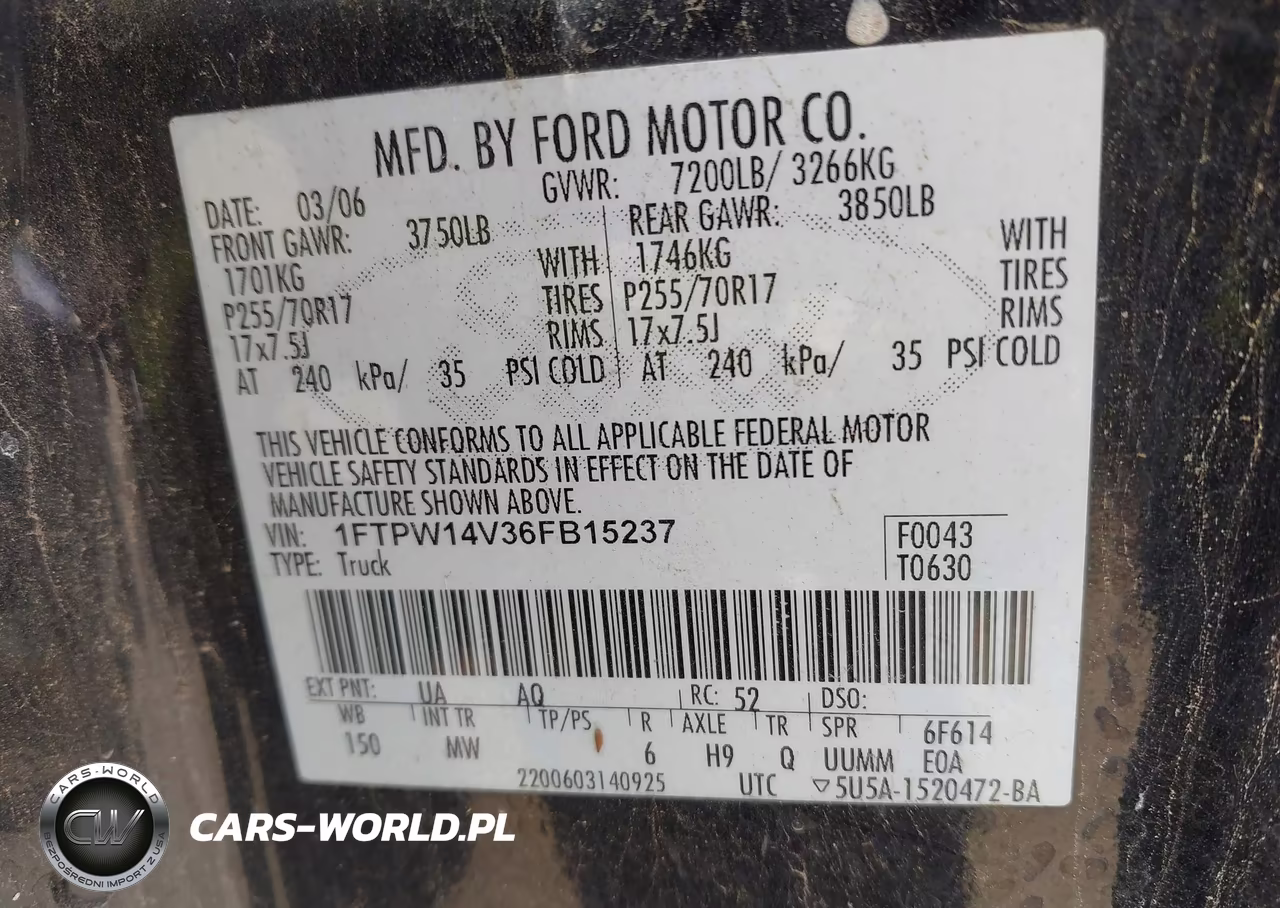 2006 Ford F-150 Fx4-Lariat-Xlt VIN:1FTPW14V36FB15237 - 9