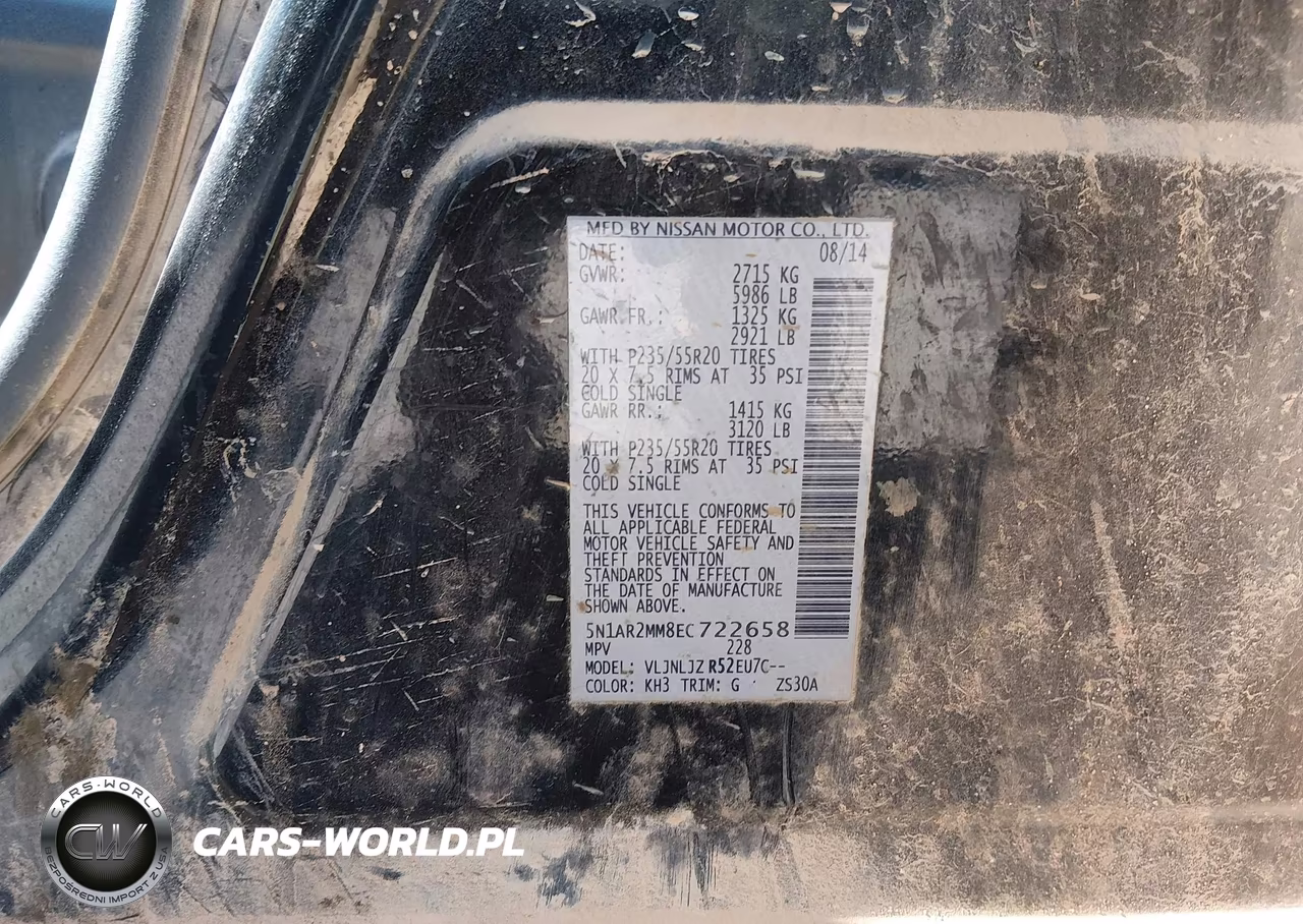 2014 Nissan Pathfinder Platinum VIN:5N1AR2MM8EC722658 - 9