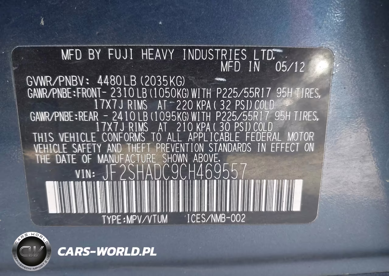 2012 Subaru Forester 2.5X Premium VIN:JF2SHADC9CH469557 - 9