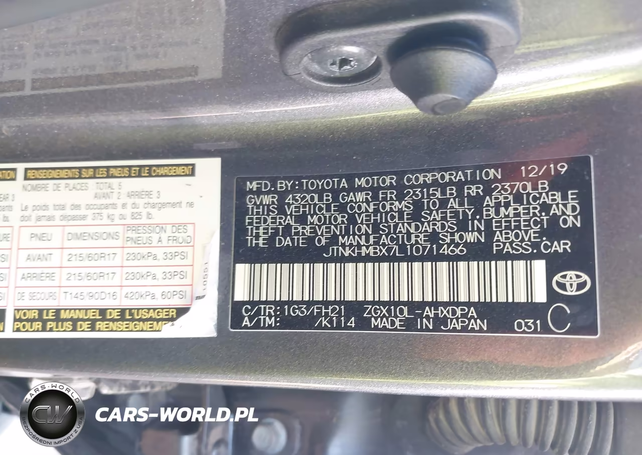 2020 Toyota C-Hr Le VIN:JTNKHMBX7L1071466 - 9