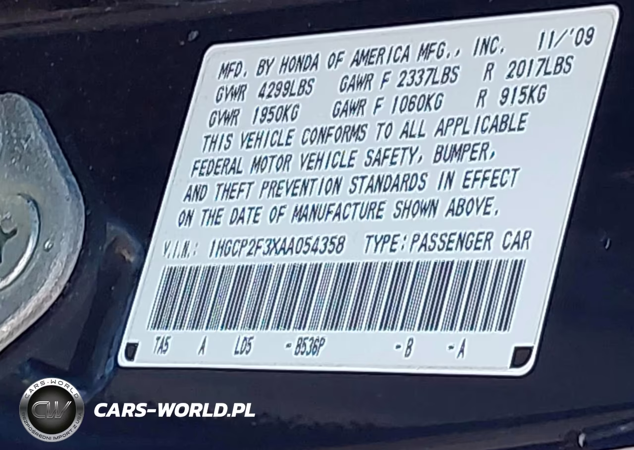 2010 Honda Accord 2.4 Lx VIN:1HGCP2F3XAA054358 - 9
