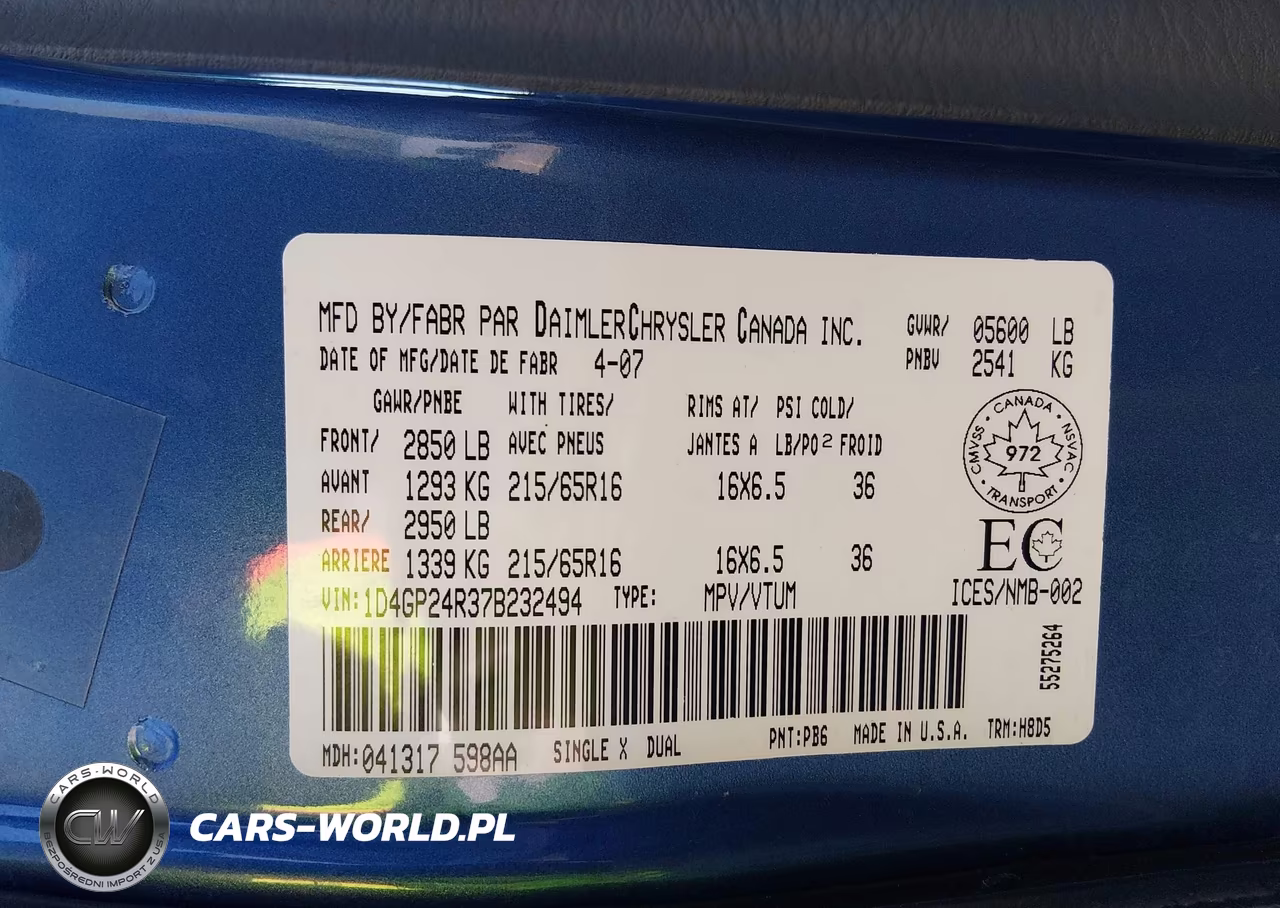 2007 Dodge Grand Caravan VIN:1D4GP24R37B232494 - 9