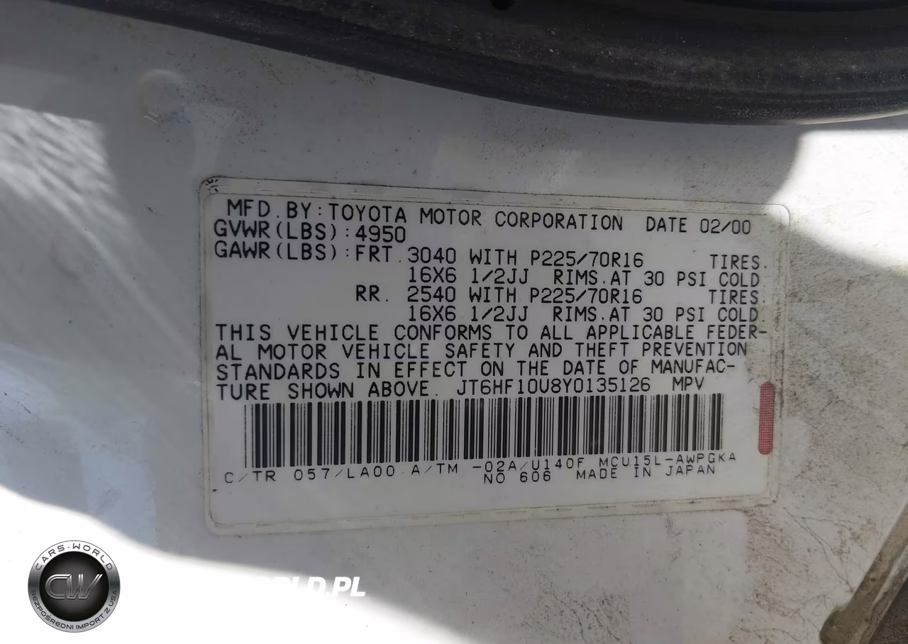 2000 Lexus Rx 300 VIN:JT6HF10U8Y0135126 - 9