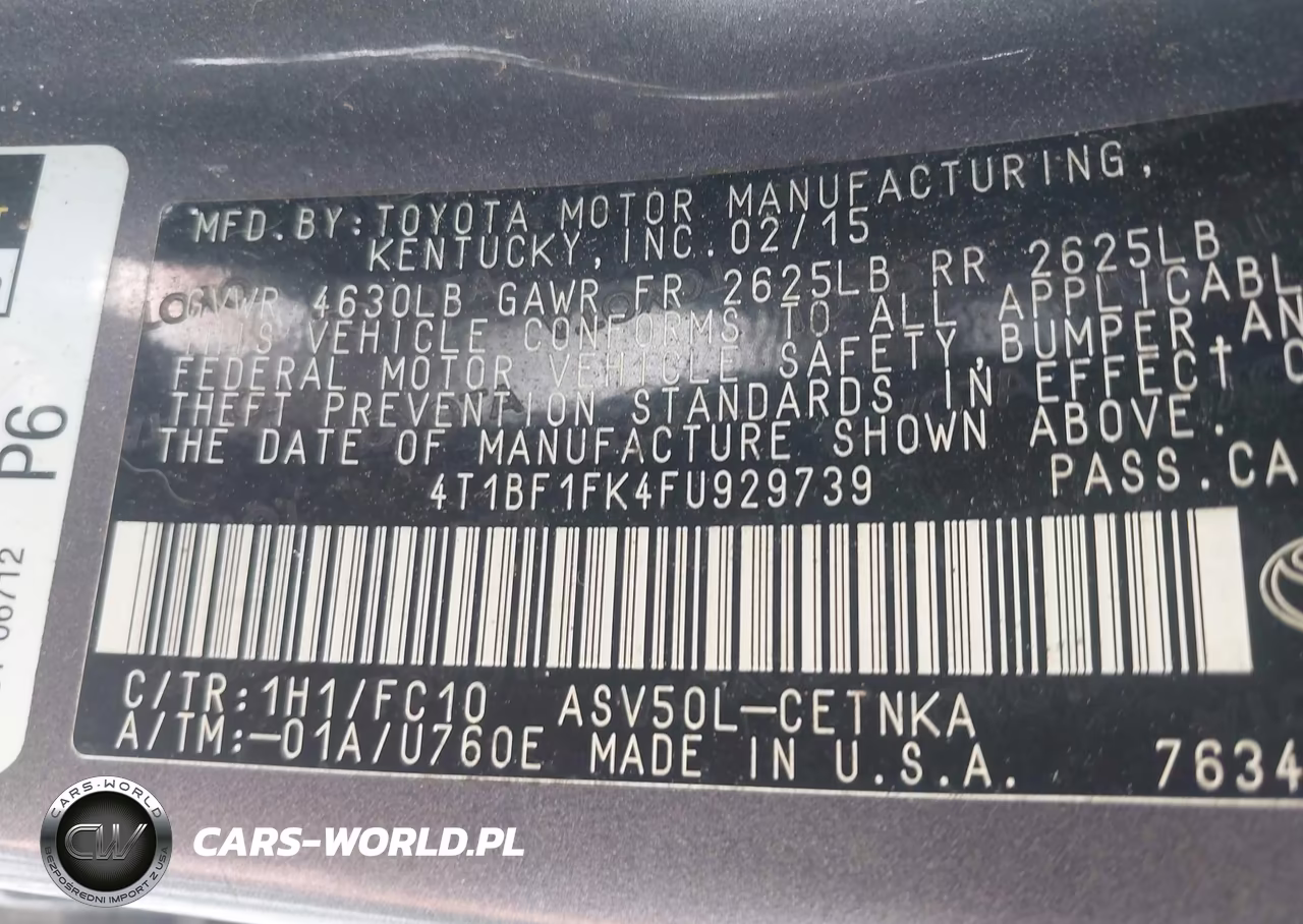 2015 Toyota Camry Le VIN:4T1BF1FK4FU929739 - 9