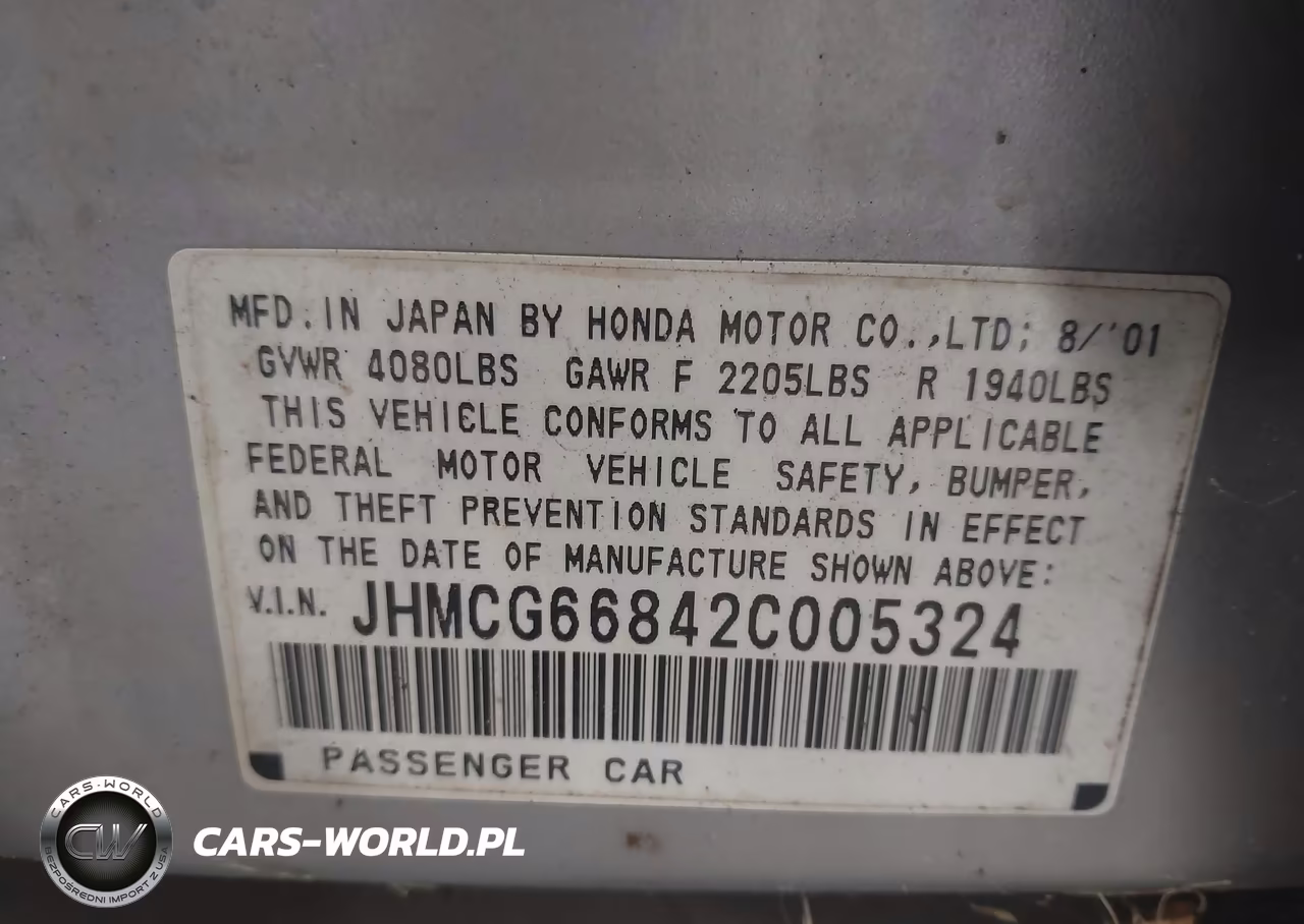 2002 Honda Accord 2.3 Ex-2.3 Se VIN:JHMCG66842C005324 - 9