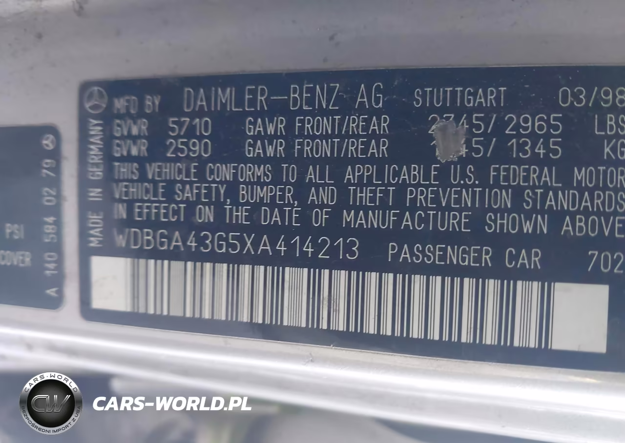 1999 Mercedes-Benz S 420 VIN:WDBGA43G5XA414213 - 9