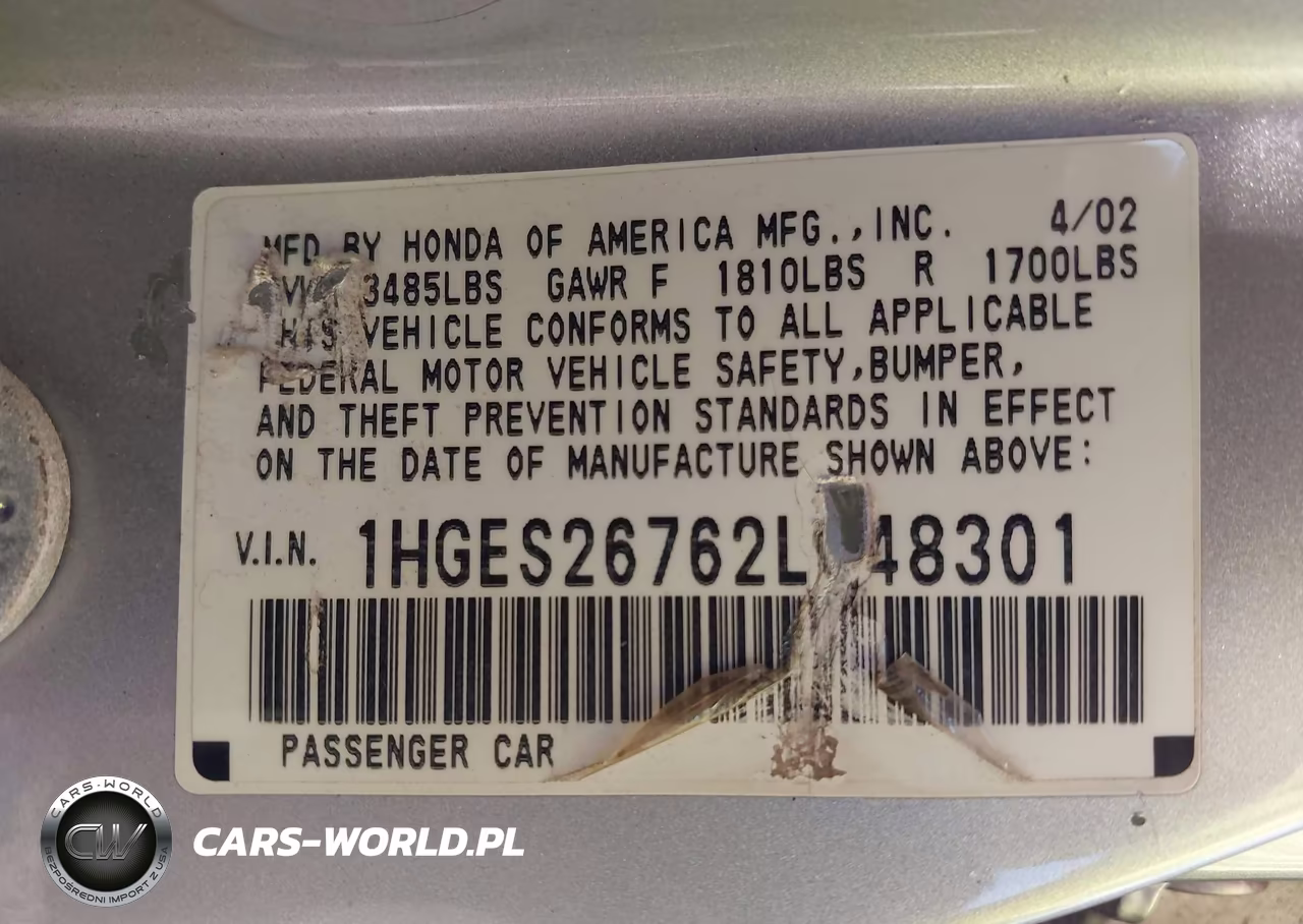 2002 Honda Civic Ex VIN:1HGES26762L048301 - 9