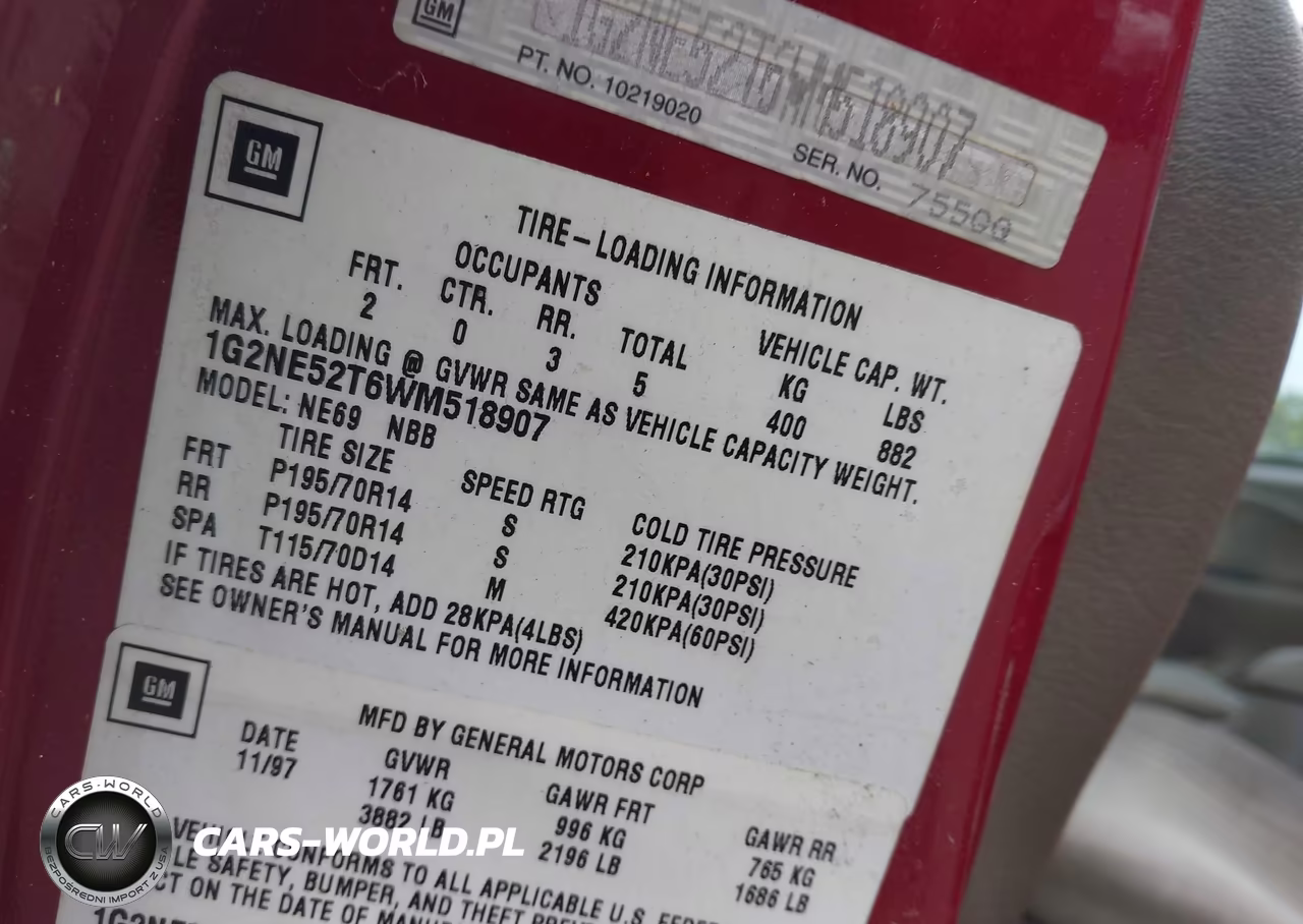 1998 Pontiac Grand Am Se VIN:1G2NE52T6WM518907 - 9