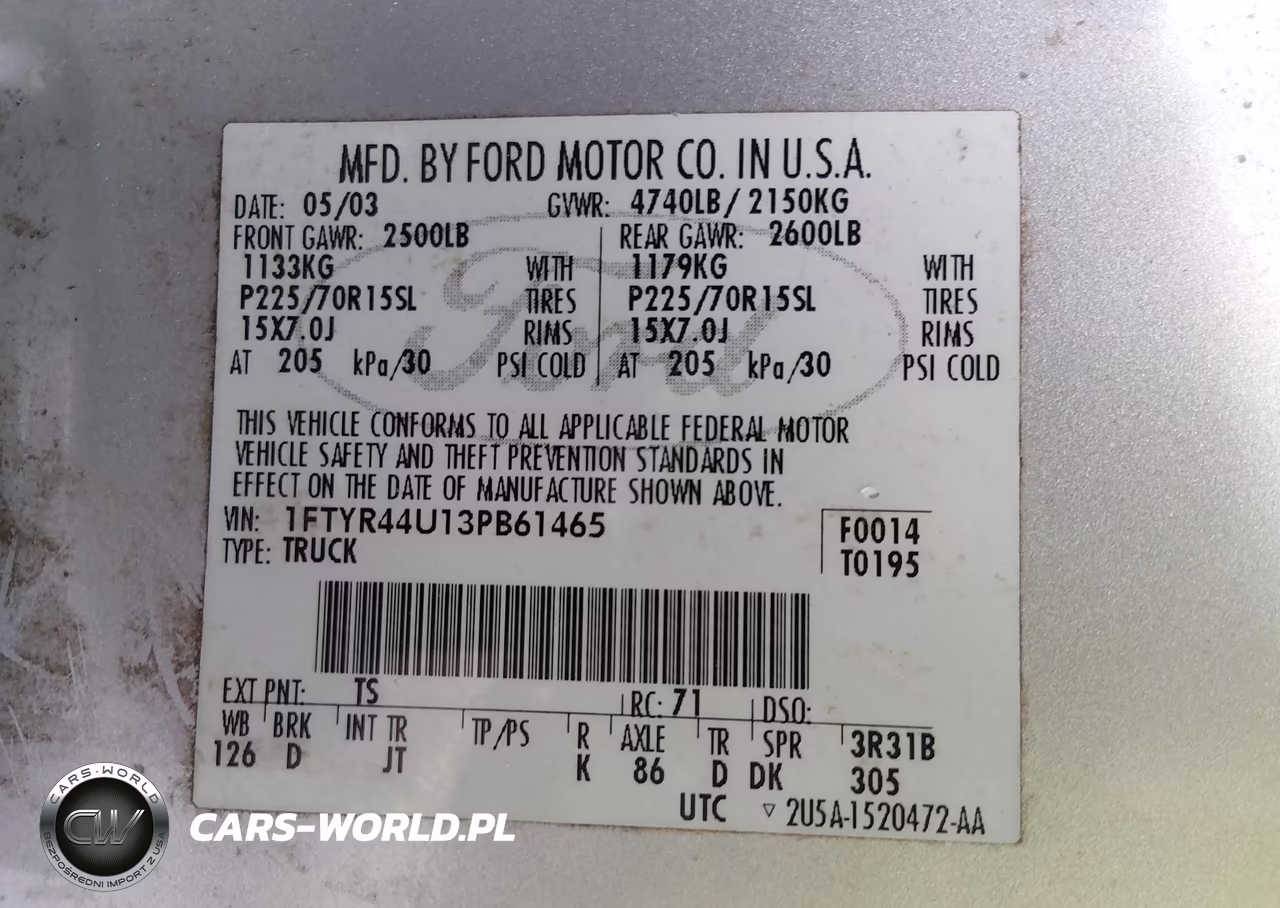 2003 Ford Ranger Edge-Tremor-Xlt VIN:1FTYR44U13PB61465 - 9