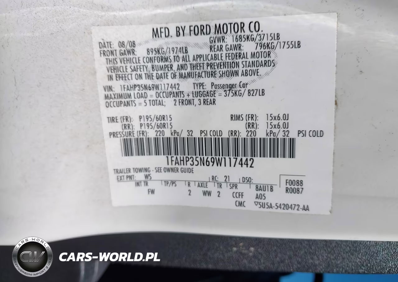 2009 Ford Focus Se VIN:1FAHP35N69W117442 - 9