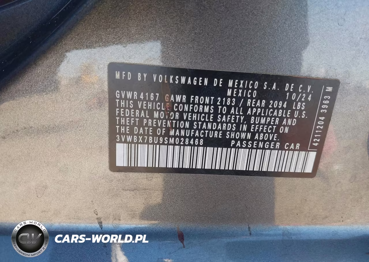 2025 Volkswagen Jetta 1.5T Sport VIN:3VWBX7BU9SM028468 - 9