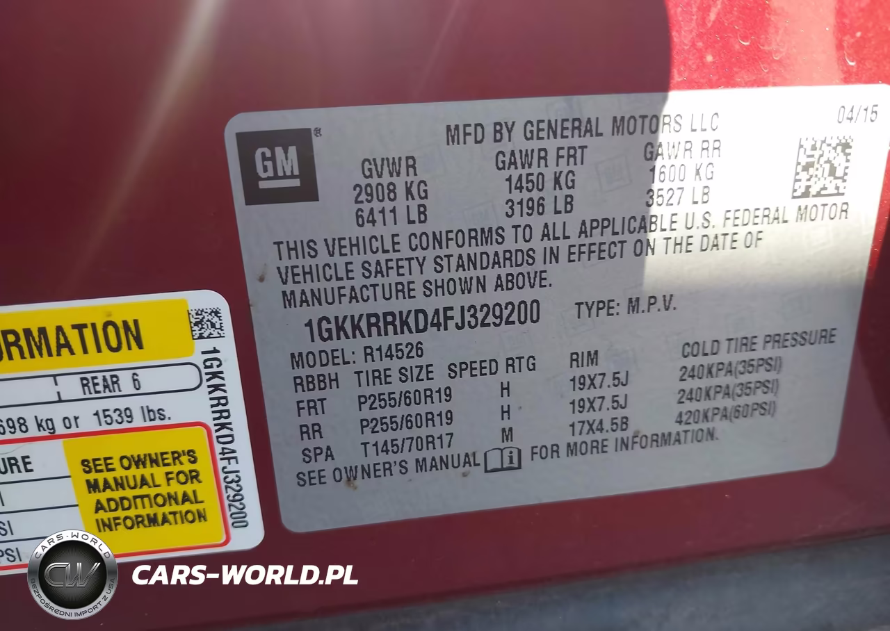 2015 GMC Acadia Slt-1 VIN:1GKKRRKD4FJ329200 - 9