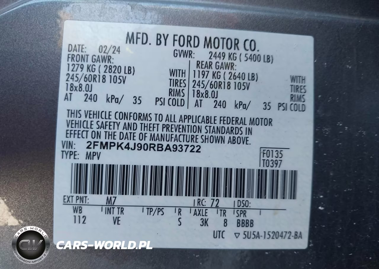 2024 Ford Edge Sel VIN:2FMPK4J90RBA93722 - 9