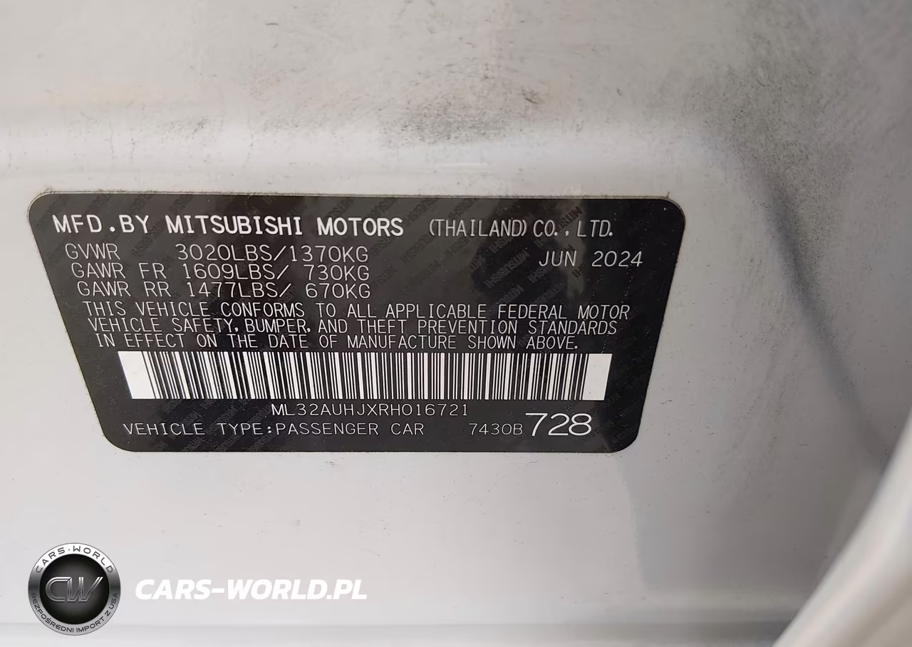 2024 Mitsubishi Mirage Es-Le VIN:ML32AUHJXRH016721 - 9