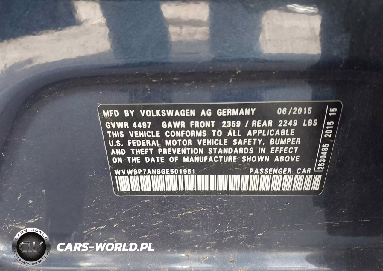 2016 Volkswagen Cc 2.0T Sport VIN:WVWBP7AN8GE501951 - 9