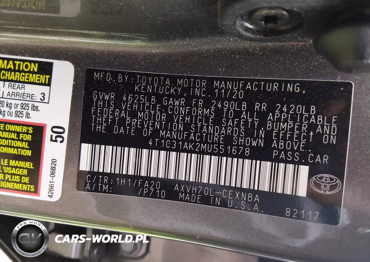2021 Toyota Camry Le Hybrid VIN:4T1C31AK2MU551678 - 9