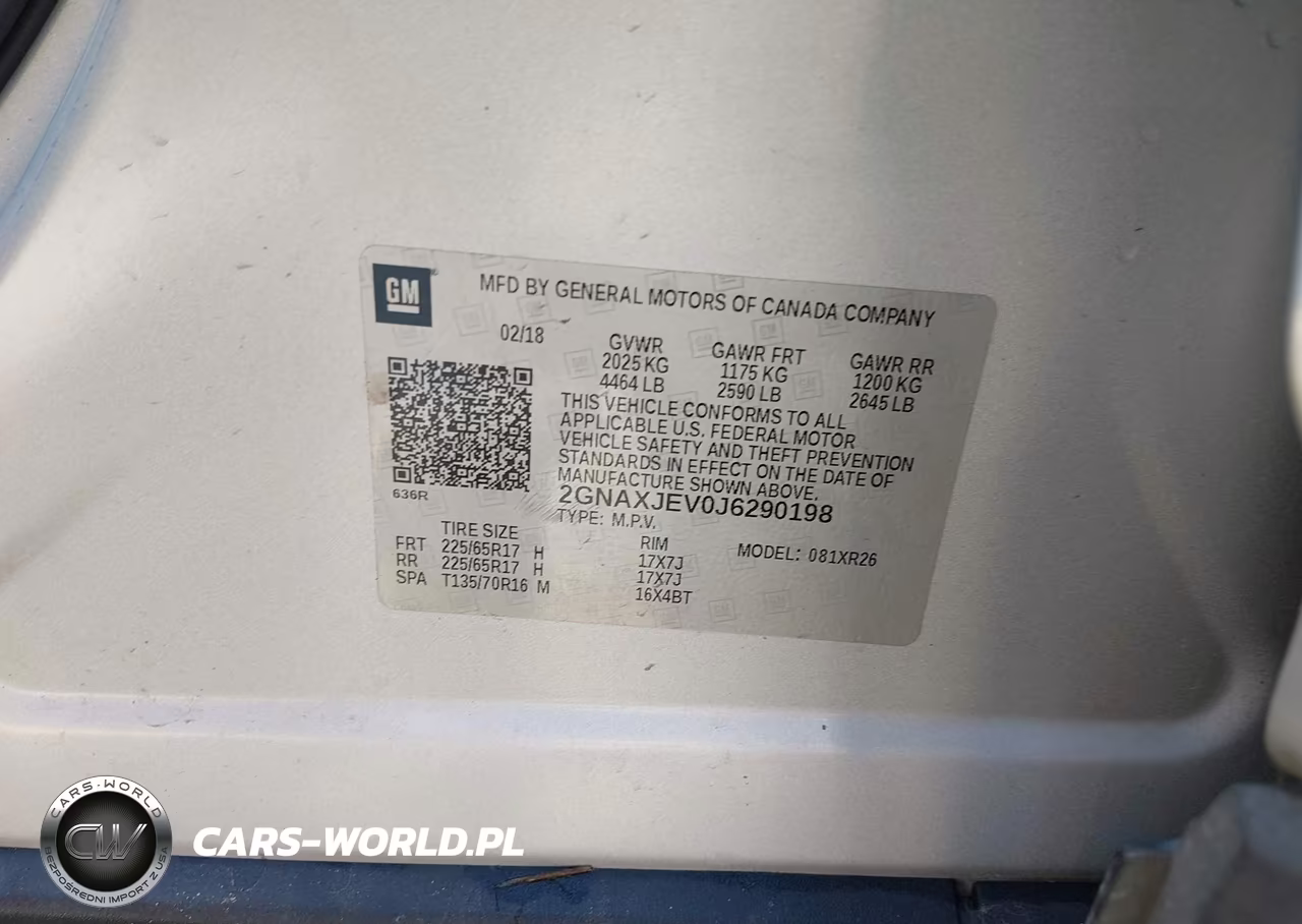 2018 Chevrolet Equinox Lt VIN:2GNAXJEV0J6290198 - 9