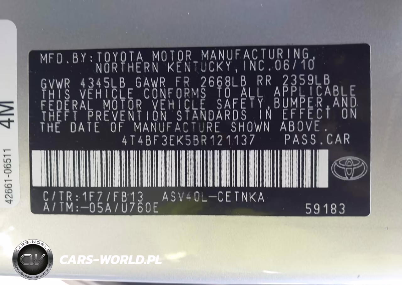 2011 Toyota Camry Le VIN:4T4BF3EK5BR121137 - 9
