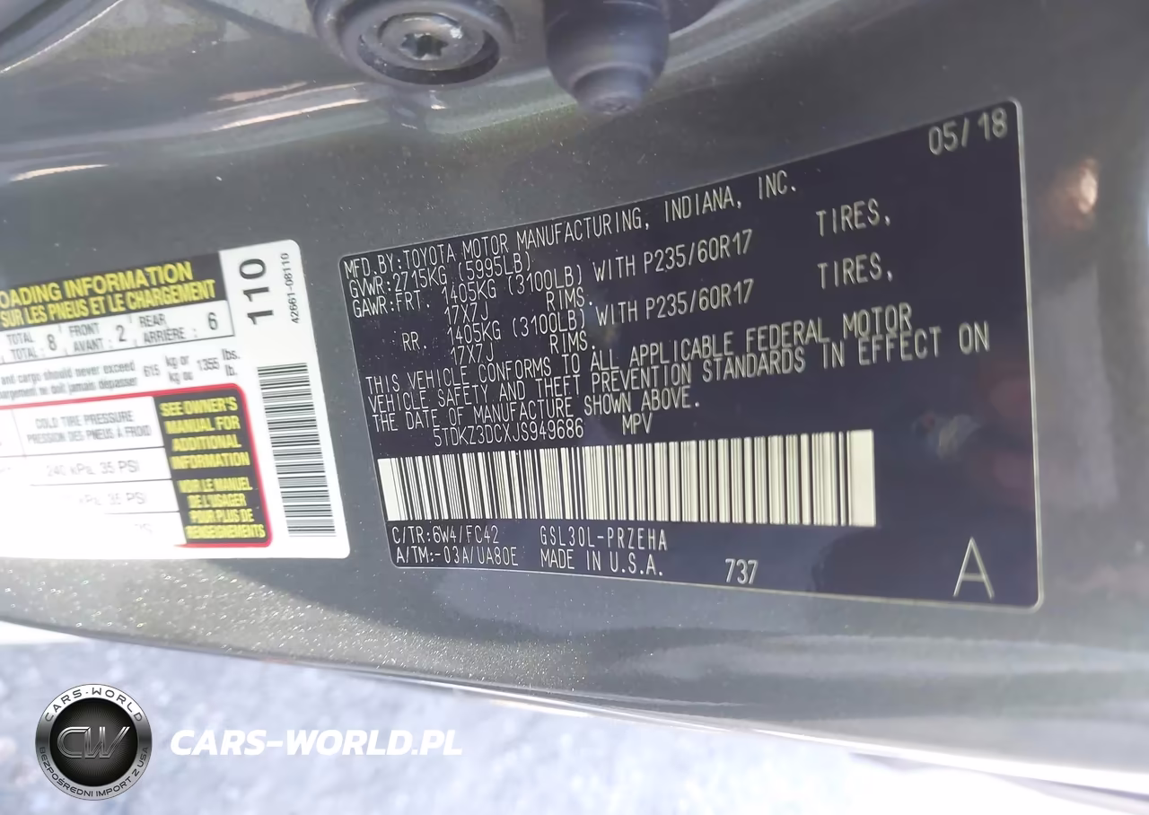 2018 Toyota Sienna Le 8 Passenger VIN:5TDKZ3DCXJS949686 - 9