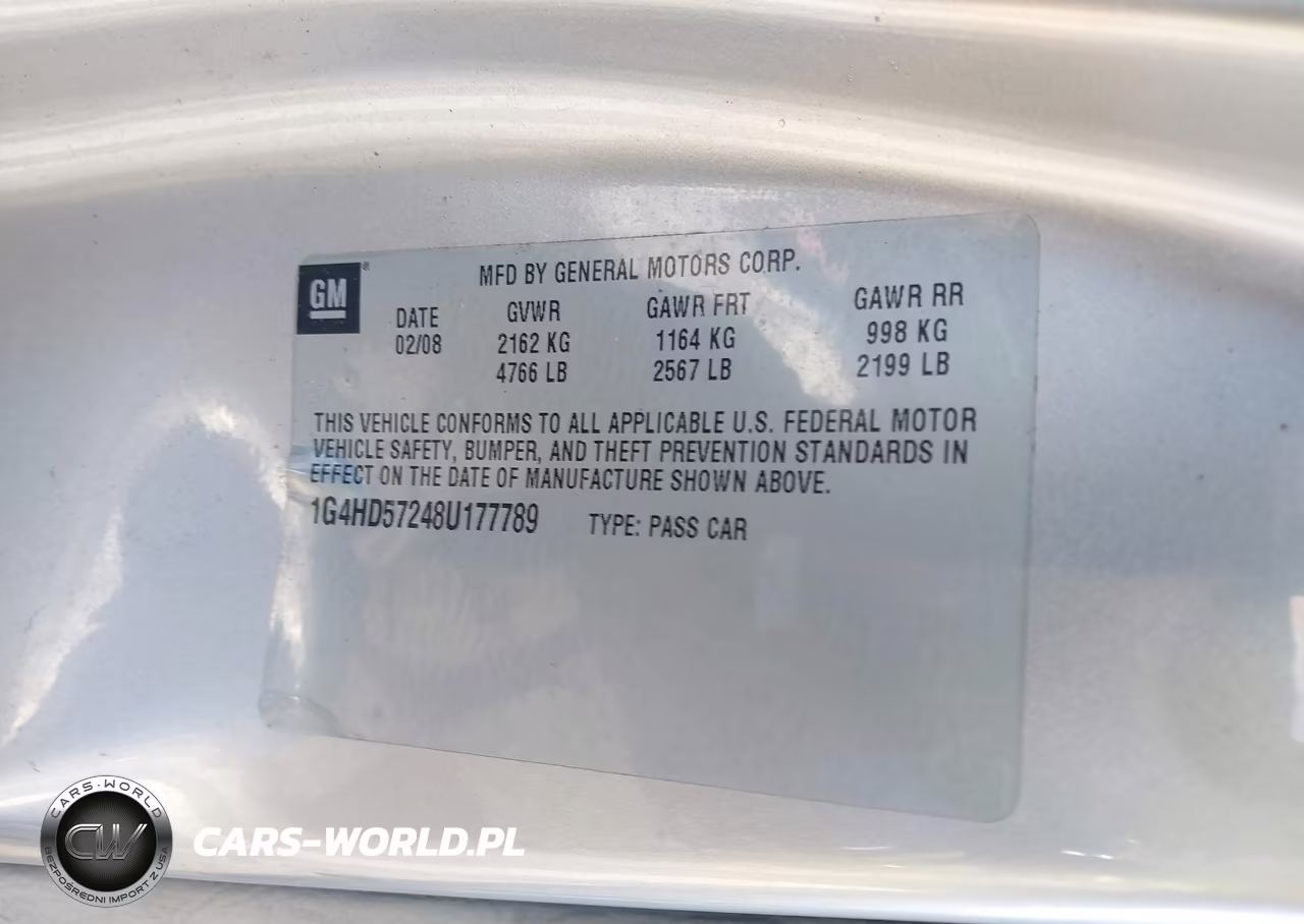 2008 Buick Lucerne Cxl VIN:1G4HD57248U177789 - 9