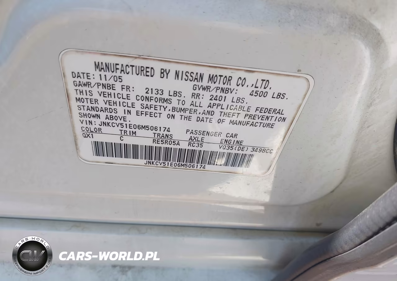 2006 Infiniti G35 VIN:JNKCV51E06M506174 - 9