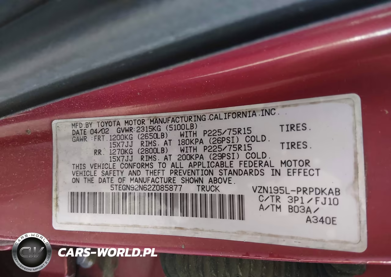 2002 Toyota Tacoma Prerunner V6 VIN:5TEGN92N62Z085877 - 9