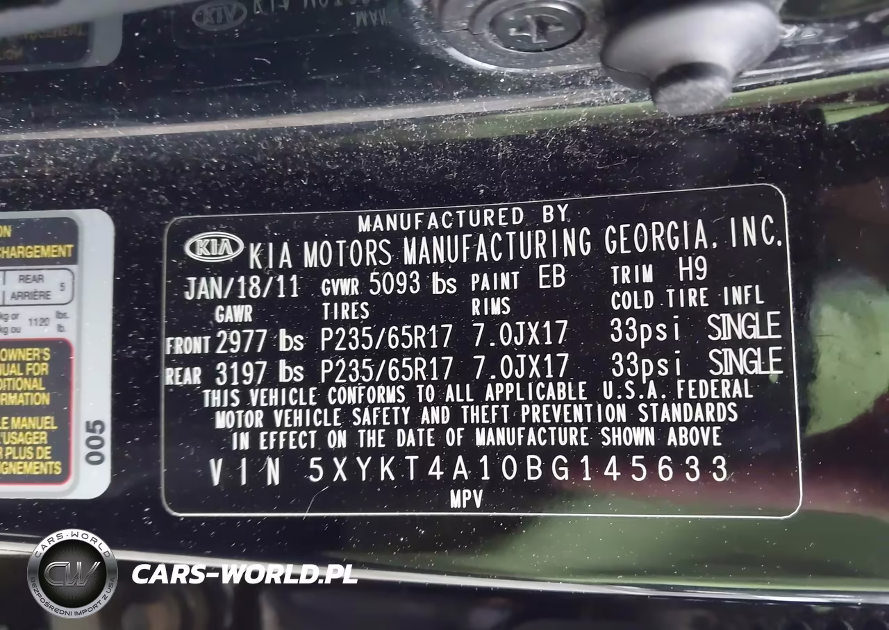 2011 Kia Sorento Lx VIN:5XYKT4A10BG145633 - 9